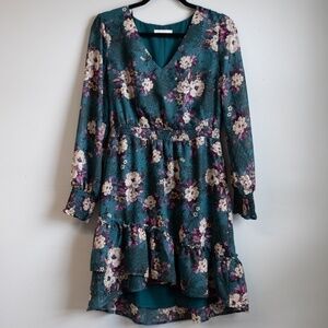 June and Hudson green floral dress-M